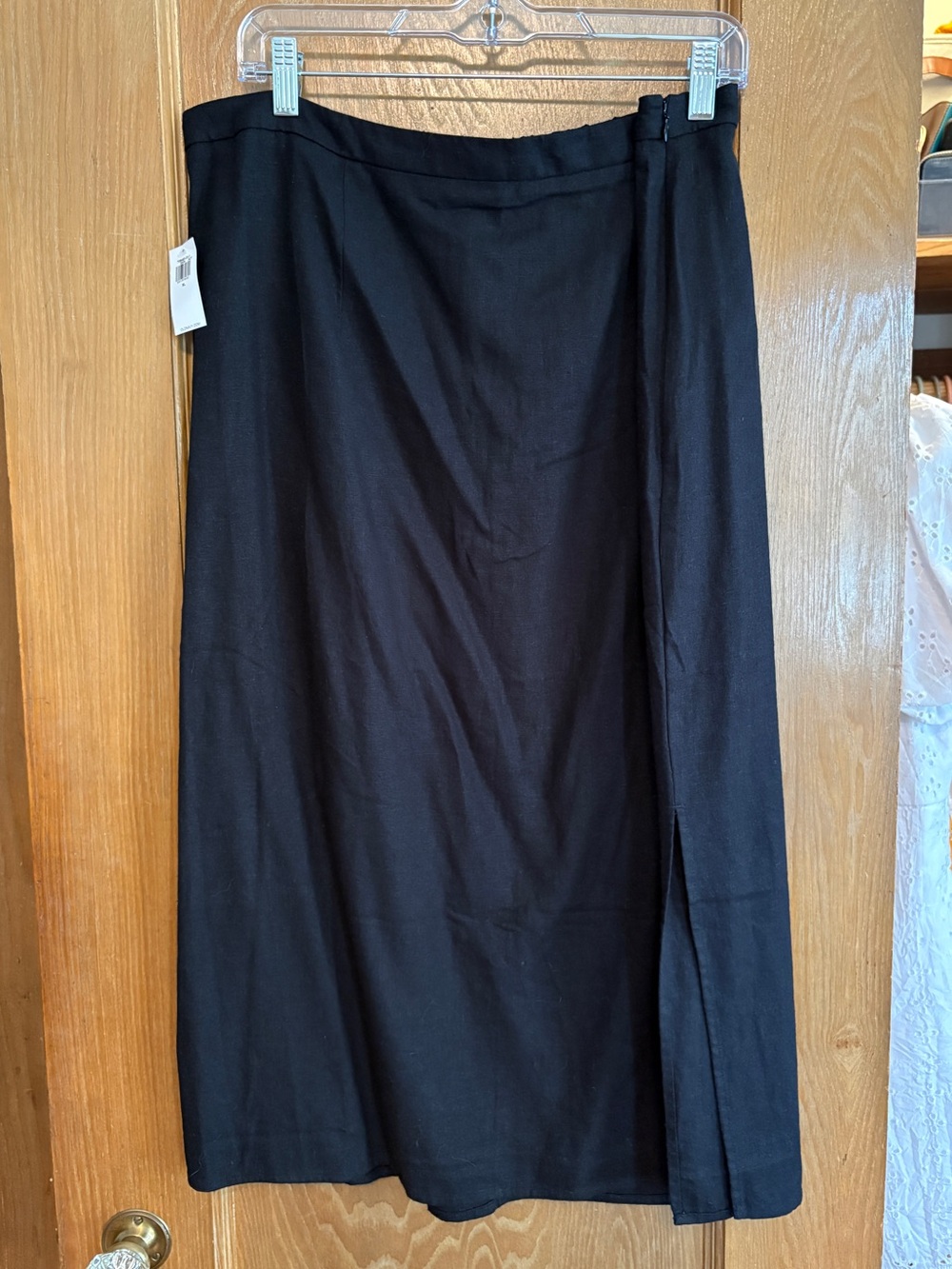 NWT Old Navy Black Linen Midi Skirt